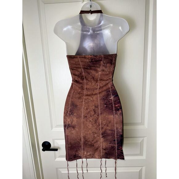 New Small Boho Sand Style Dune Dress Bodycon Fringe Festival Desert Tie‎ Dye - Picture 6 of 6